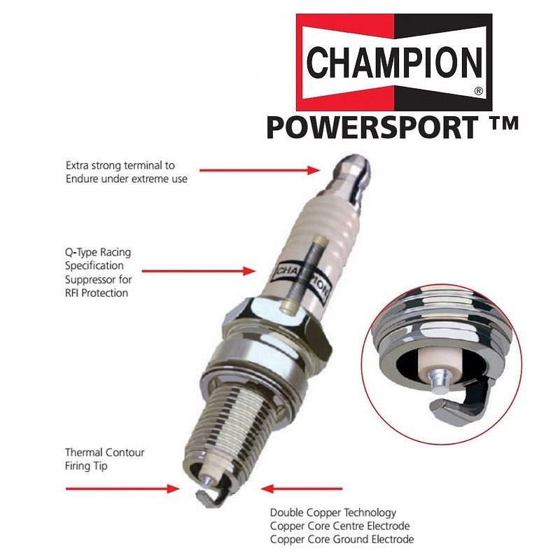 CHAMPION SPARK PLUG LONG THREAD SET OF 2